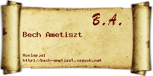 Bech Ametiszt névjegykártya